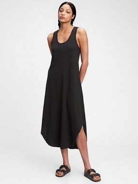 Gap Scoopneck Sleeveless Black Tank Midi Dress
